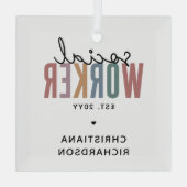 Geschenke für den Abschluss von Sozialarbeitern Ornament Aus Glas (Rückseite)