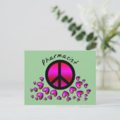 Geschenke für den Apotheker Peace & Hearts Postkarte (Stehend Vorderseite)