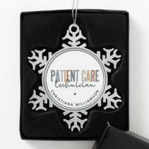 Geschenke für den benutzerdefinierten Patientenbet Schneeflocken Zinn-Ornament