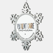 Geschenke für den benutzerdefinierten Patientenbet Schneeflocken Zinn-Ornament (Rechts)