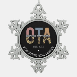 Geschenke für den OTA-Assistenten für Arbeitsthera Schneeflocken Zinn-Ornament