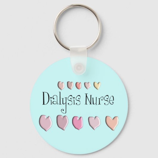 Geschenke für Dialysis Nurse Hearts Schlüsselanhänger (Vorderseite)