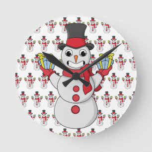 Geschenke für dich von Snowman Runde Wanduhr