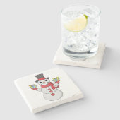Geschenke für dich von Snowman Steinuntersetzer (Seitenansicht)