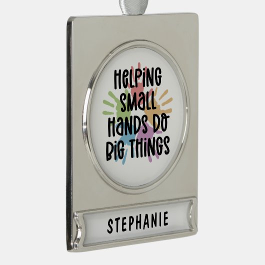 Geschenke für die Anwendung bei Kindern und Jugend Banner-Ornament Silber (Rechts)