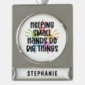 Geschenke für die Anwendung bei Kindern und Jugend Banner-Ornament Silber (Vorderseite)