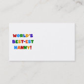 Geschenke für die besten Grußfarben der Welt Visitenkarte (Rückseite)