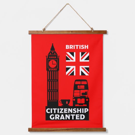 Geschenke für die britische Staatsbürgerschaft Wandteppich Mit Holzrahmen (Vorderseite)