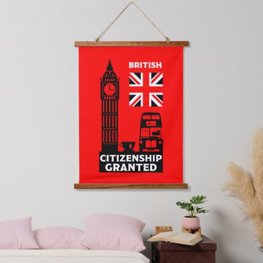Geschenke für die britische Staatsbürgerschaft Wandteppich Mit Holzrahmen (Schlafzimmer)