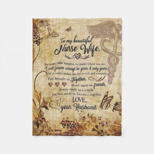 Geschenke für die Ehefrau von Krankenschwestern |  Fleecedecke (Vorderseite)