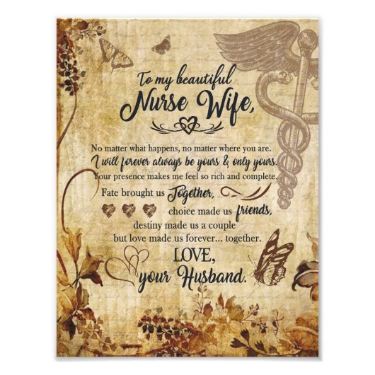 Geschenke für die Ehefrau von Krankenschwestern |  Fotodruck (Vorne)