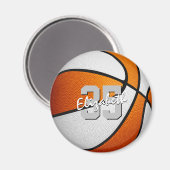 Geschenke für die orangefarbene Basketballmannscha Magnet (Vorderseite/Rückseite)