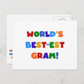 Geschenke für die weltbesten Gram Bright Colors Postkarte (Vorne/Hinten)