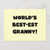Geschenke für die weltbesten Granny Black Text Tsh Postkarte (Vorderseite)