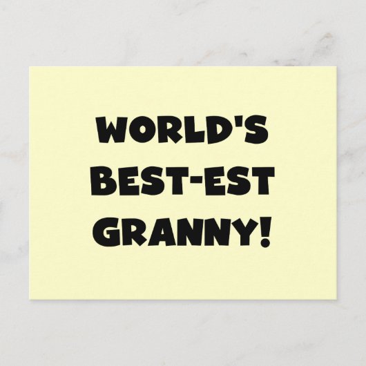 Geschenke für die weltbesten Granny Black Text Tsh Postkarte (Vorderseite)