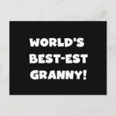 Geschenke für die weltbesten Granny White Text Tsh Postkarte (Vorderseite)