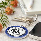 Geschenke für ein Team von Blue und White Wrestlin Schlüsselanhänger (Vorderseite rechts)