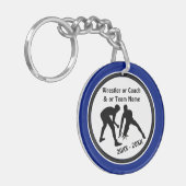 Geschenke für ein Team von Blue und White Wrestlin Schlüsselanhänger (Vorderseite links)