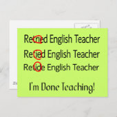 Geschenke für Englischlehrer Postkarte (Vorne/Hinten)