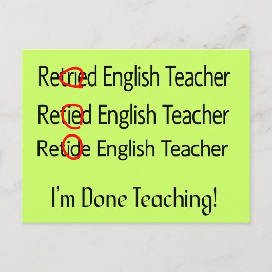 Geschenke für Englischlehrer Postkarte (Vorderseite)