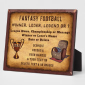 Geschenke für Fantasy Football Liebhaber, Gewinner Fotoplatte (Seite)