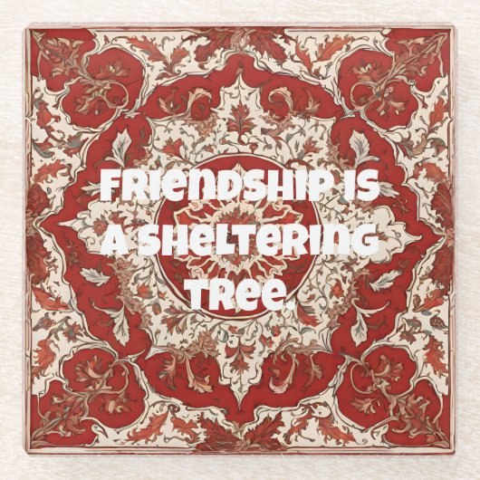 Geschenke für Freunde Persischer Tiles Glasuntersetzer (Vorderseite)