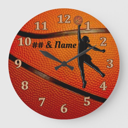 Geschenke für Girl Basketball Spieler Basketball U Große Wanduhr (Vorderseite)