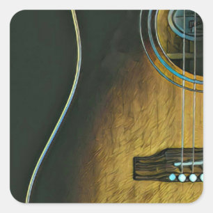 Geschenke für Gitarrenliebhaber Quadratischer Aufkleber