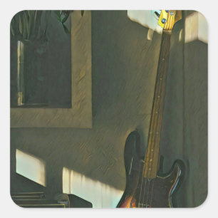 Geschenke für Gitarrenspieler Quadratischer Aufkleber