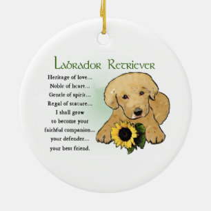 Geschenke für Heritage Yellow Lab Welpen Keramik Ornament