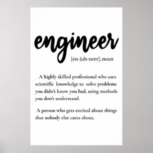 Geschenke für Ingenieure, Definition Poster