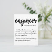 Geschenke für Ingenieure, Definition Postkarte (Stehend Vorderseite)