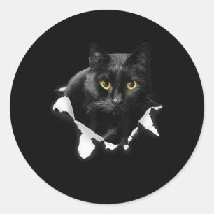 Geschenke für Katzenklumpen aus schwarzem Kat, Vat Runder Aufkleber