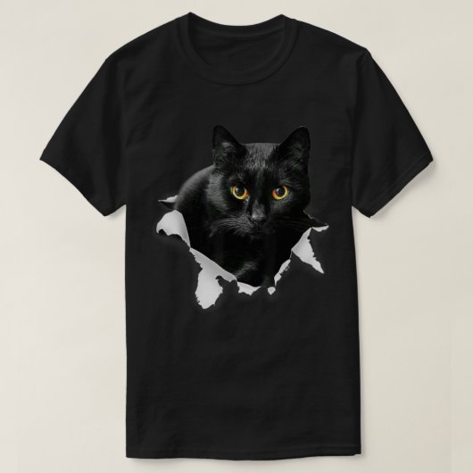 Geschenke für Katzenklumpen aus schwarzem Kat, Vat T-Shirt (Design vorne)