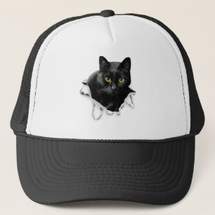 Geschenke für Katzenklumpen aus schwarzem Kat, Vat Truckerkappe