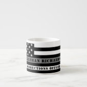 Geschenke für kundenspezifische dünne graue Linie Espressotasse (Vorderseite)