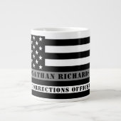 Geschenke für kundenspezifische dünne graue Linie Jumbo-Tasse (Vorderseite)