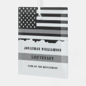 Geschenke für kundenspezifische dünne graue Linie Ornament Aus Glas (Vorderseite links)