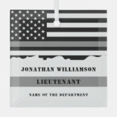 Geschenke für kundenspezifische dünne graue Linie Ornament Aus Glas (Vorderseite)