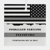 Geschenke für kundenspezifische dünne graue Linie Ornament Aus Glas (Rückseite)