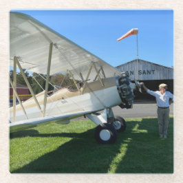 Geschenke für kundenspezifische Fotos, Pilot, Flug Glasuntersetzer