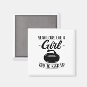Geschenke für Mädchen | Curler Sports Team Coach Magnet (Vorderseite/Rückseite)