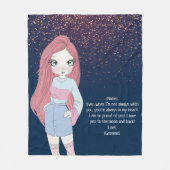 Geschenke für Mädchen | Niedliches Mädchen Fleecedecke (Vorderseite)