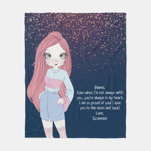 Geschenke für Mädchen | Niedliches Mädchen Fleecedecke (Vorderseite)