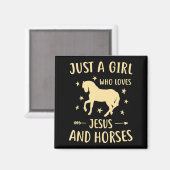 Geschenke für Mädchen und Pferde Magnet (Vorderseite/Rückseite)