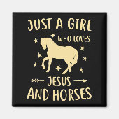 Geschenke für Mädchen und Pferde Magnet (Vorne)