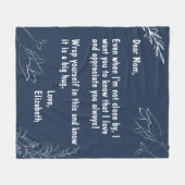 Geschenke für Mama Navy Personalisierter Brief an Fleecedecke (Vorderseite (Horizontal))