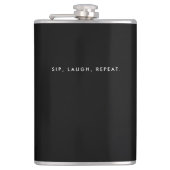 Geschenke für Männer, schwarz Flachmann (Vorderseite)