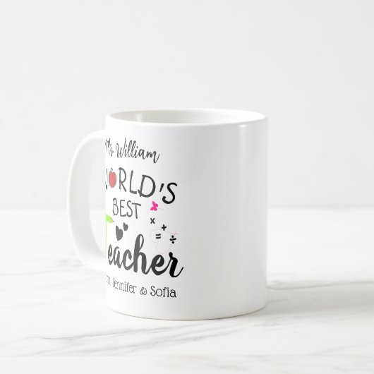 Geschenke für maßgeschneiderte Lehrer - Die weltbe Kaffeetasse (Vorderseite Links)