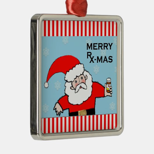 Geschenke für medizinische Ferien Silbernes Ornament (Rechts)